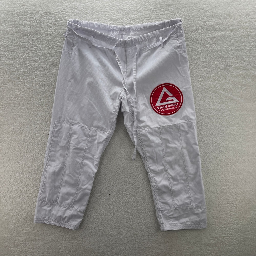 Gracie Barra Pants Mens A4 White Brazilian Jiu Jitsu Kimono Gi Carlos Gracie Jr